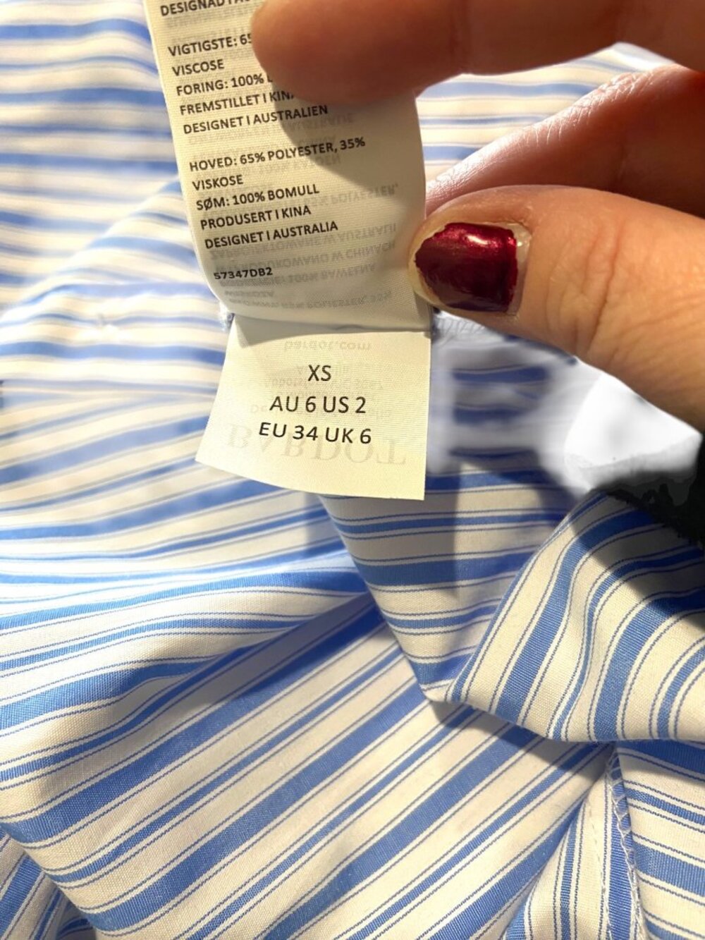 Bardot Cut Out Striped Maxi Dress Blue Size XS Coastal Preppy Cottagecore Summer - Picture 5 of 15